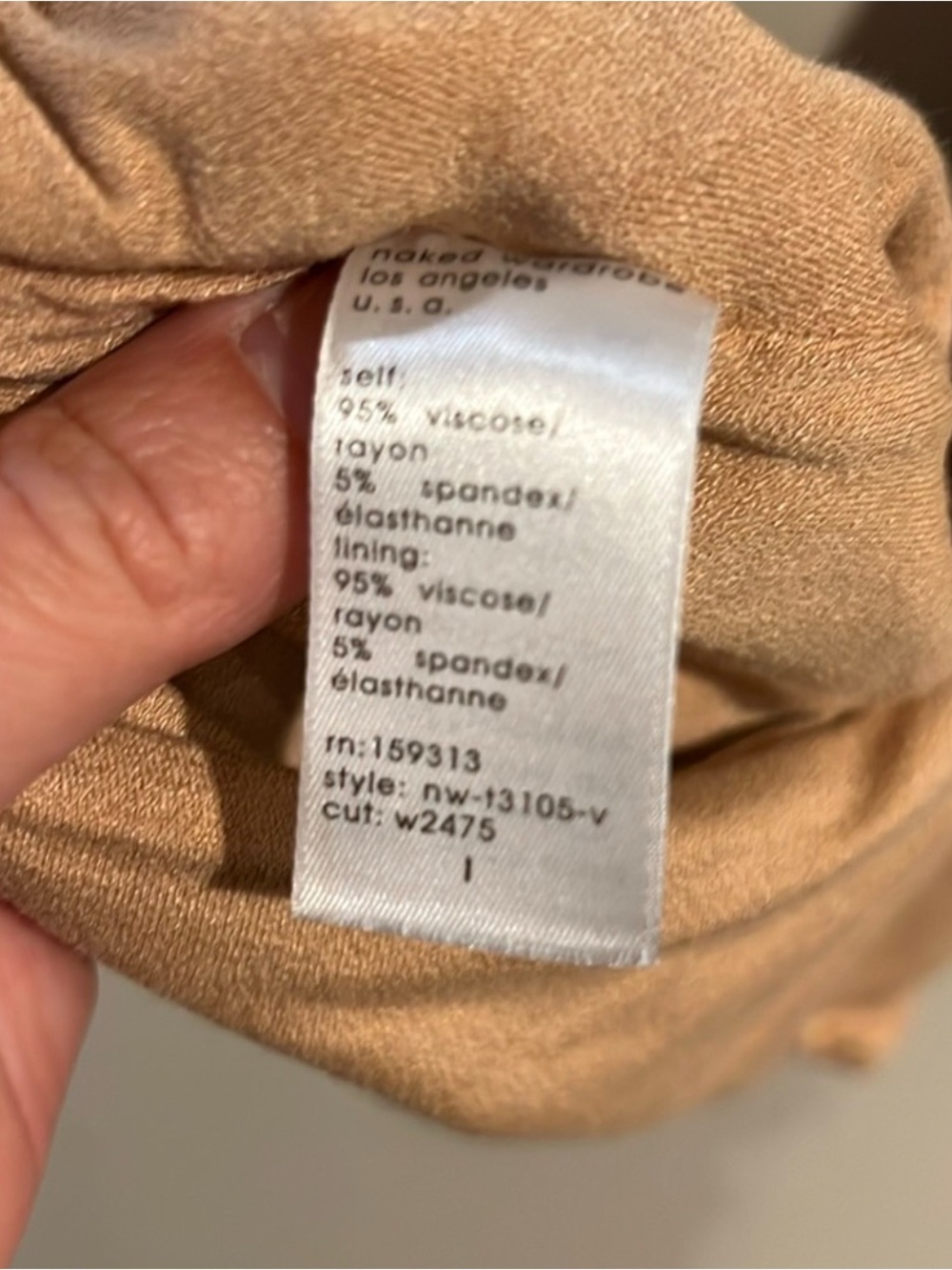NWOT Naked Wardrobe tan Scoop Neck Cropped Tank - Picture 4 of 4
